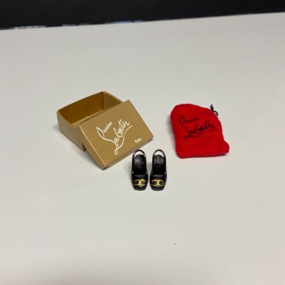 Authentic Christian Louboutin Miniature Shoes (Barbie) with Box and Dustbag. - Picture 5 of 15
